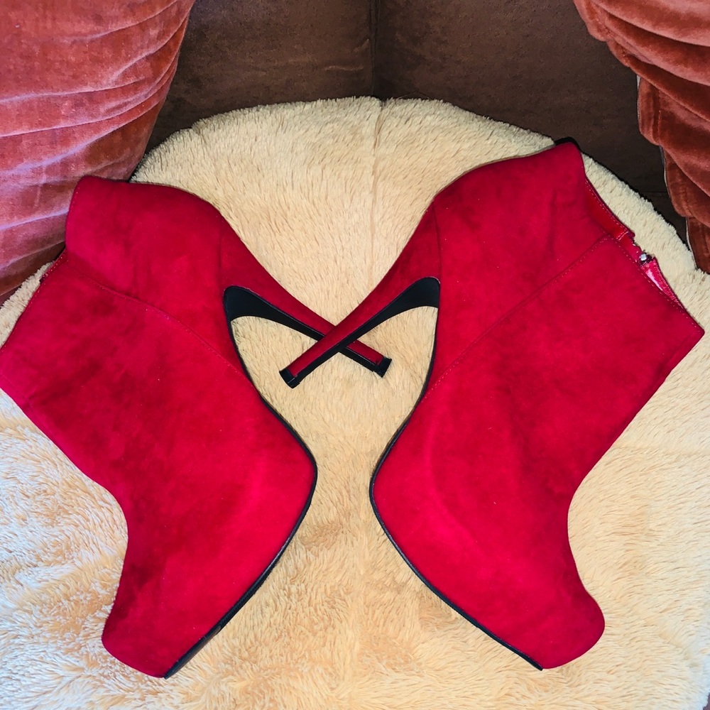 Red platform booties….. - Picture 2 of 2